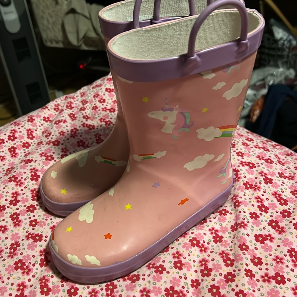 Mucky Wear Pink & Purple Unicorn Rain Boots - 13